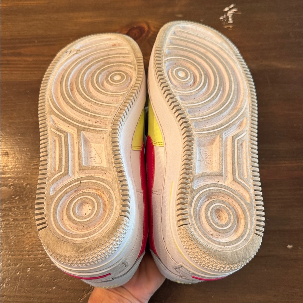 Nike Air Force 1 White with Pink and Yellow Accents Women’s 6 EUC - Picture 7 of 7